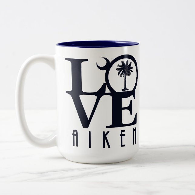 LOVE Aiken South Carolina 15oz Two-Tone Coffee Mug (Left)