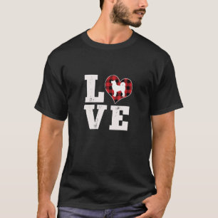 Love Akita Dog Lover Gifts Dog Buffalo Plaid Valen T-Shirt