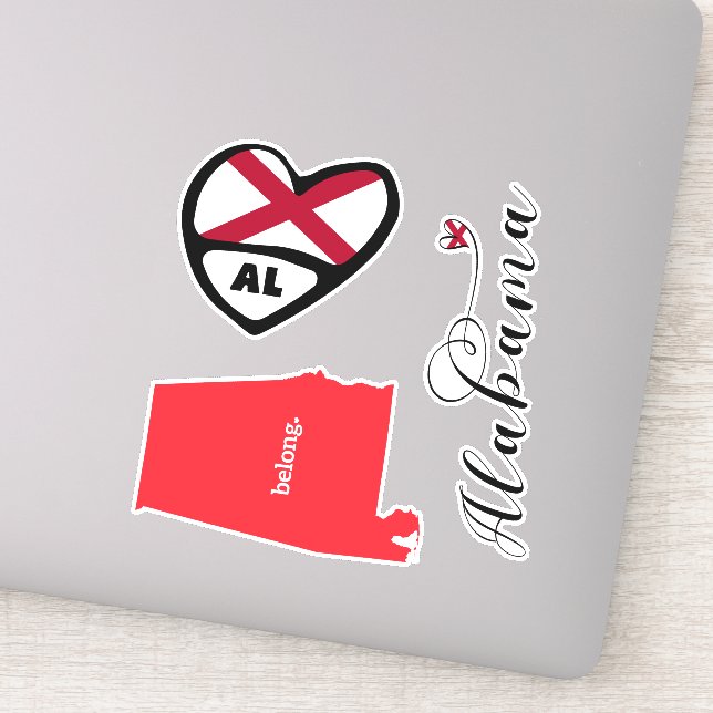 Love Alabama, Die Cut Decals, 3 Different Designs  (Detail)