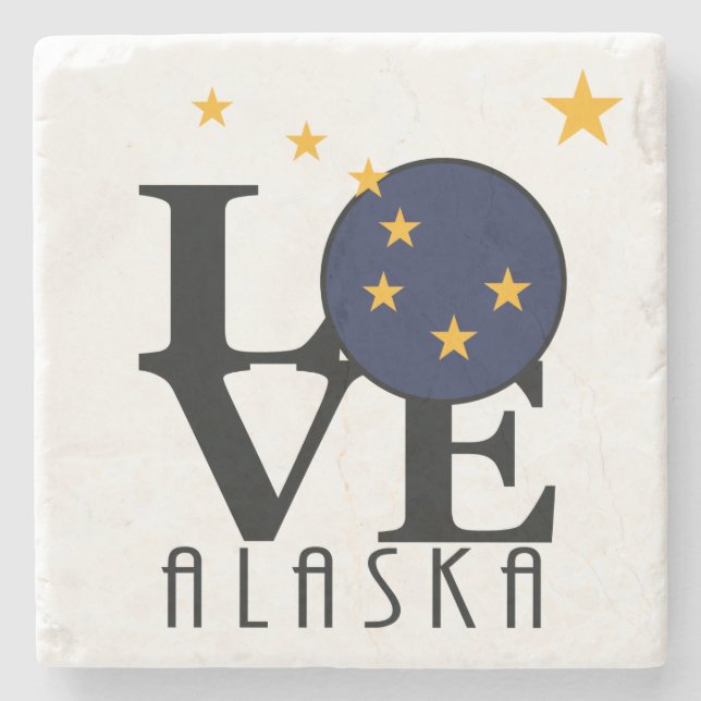 LOVE Alaska Stone Coaster (Front)