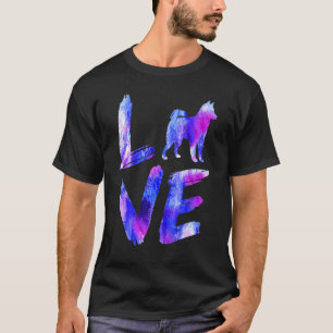 Love Alaskan Klee Kai Watercolor Blue Dog Mum Dad T-Shirt