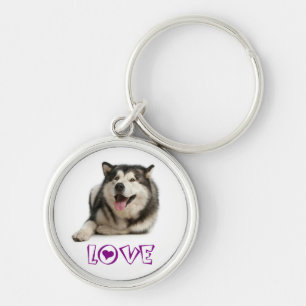 Love Alaskan Malamute Puppy Dog Keychain