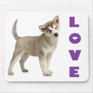 Love Alaskan Malamute Puppy Dog Mousepad