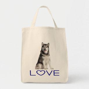 Love Alaskan Malamute Puppy Dog Tote Bag