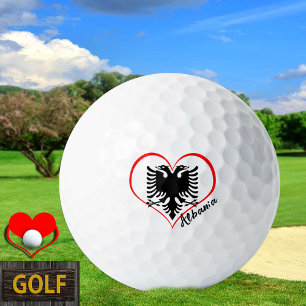 Love Albania Golf Balls, Albanian flag, Heart Balls