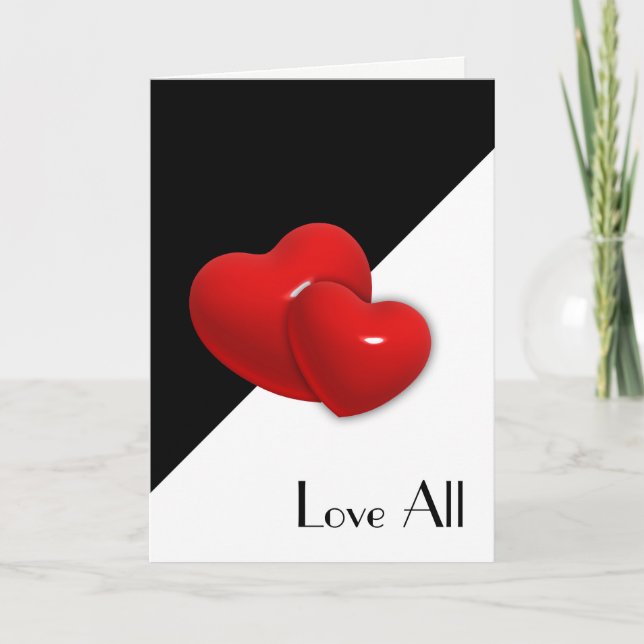 Love All Double Hearts Holiday Card (Front)