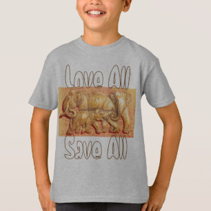 Love All Save All Cool Elephant Family Gift T-Shirt