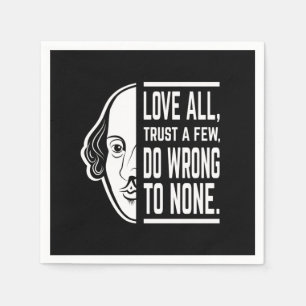 Love All Trust A Few Shakespeare Quote Thespian Napkin