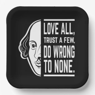 Love All Trust A Few Shakespeare Quote Thespian Paper Plate