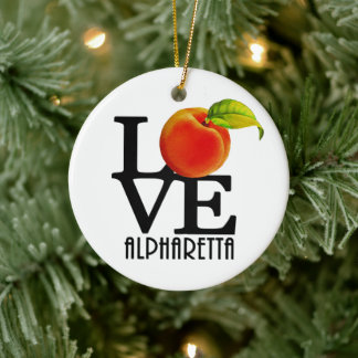 LOVE Alpharetta Georgia Ceramic Tree Decoration