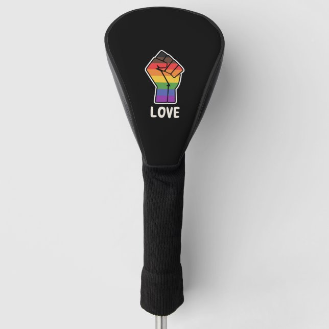Love Alternative Pride Fist Design for Equality Golf Head Cover (Front)