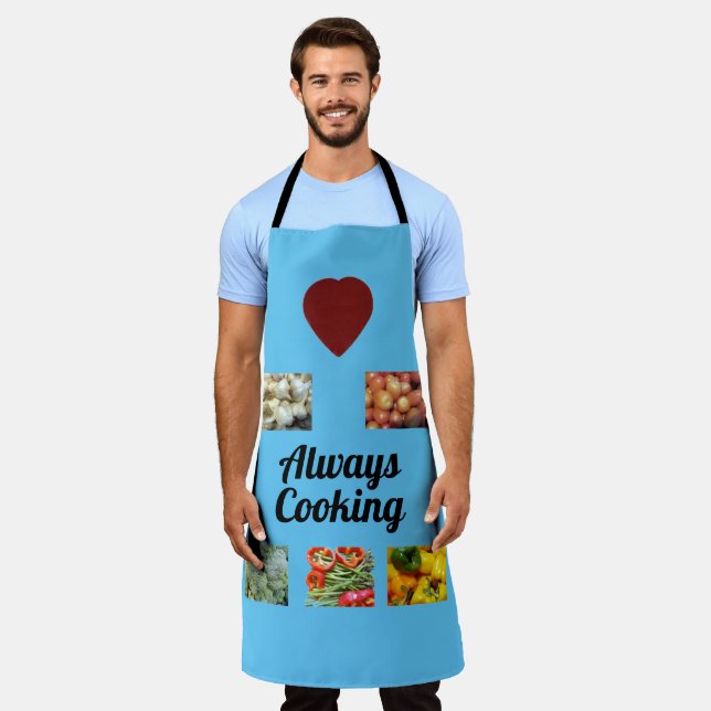 Love Always Cooking All-Over Print Apron (Worn)