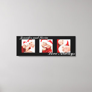 Love Always custom triptych photo art black canvas Print