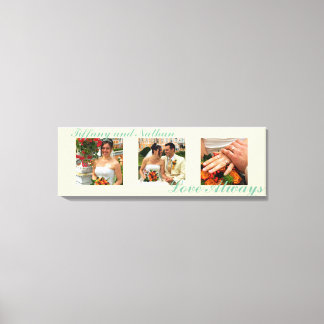 Love Always custom triptych photo art ecru canvas Print