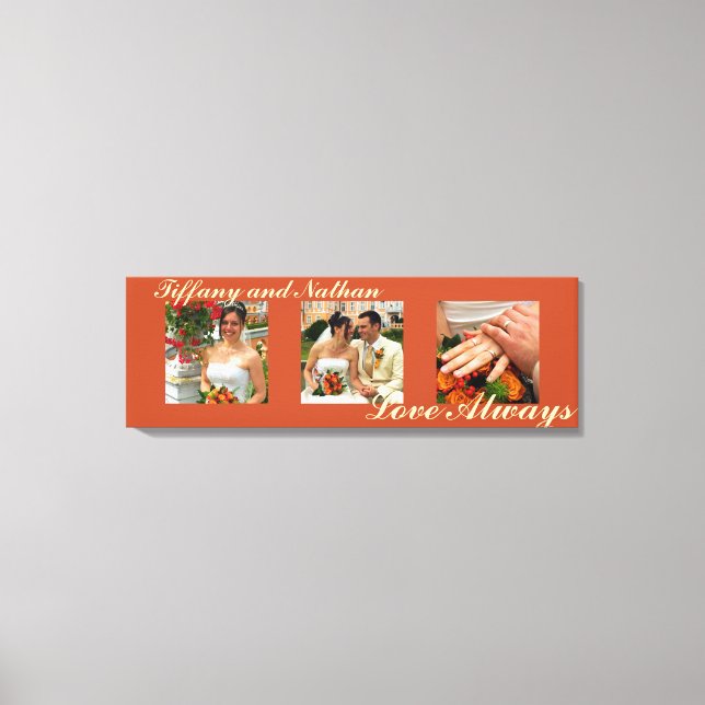 Love Always custom triptych photo art red canvas (Front)