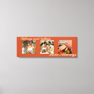Love Always custom triptych photo art red canvas Print