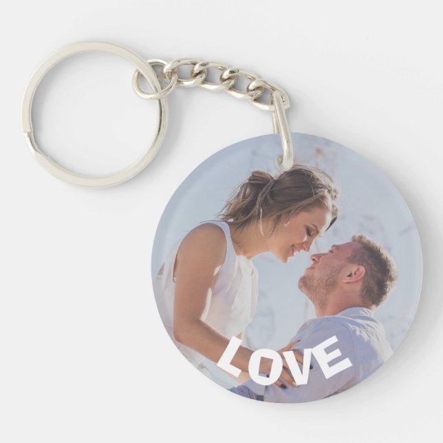 Love Always & Forever Personalised Photo Keychain (Front)