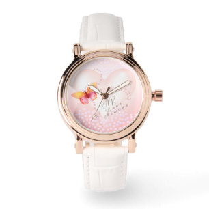 Love Always Heart Butterfly Pink Watch