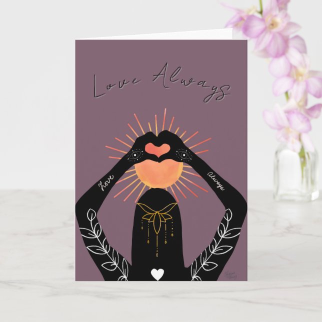 Love Always Heart Hands Card (Orchid)
