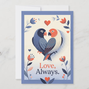 Love Always Lovebirds Valentine's Card