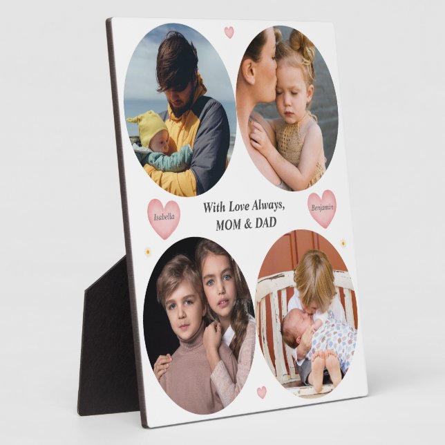 Love Always – Mum & Dad 4-Photo Family plaque (Side)