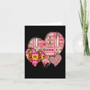 Love Always Retro Vintage Western Hearts Valentine Card