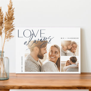 Love Always Three Photo Collage Engagement Announcement