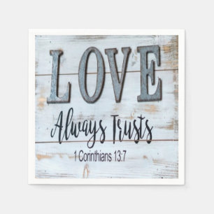 Love Always Trusts Rustic Metal Napkin