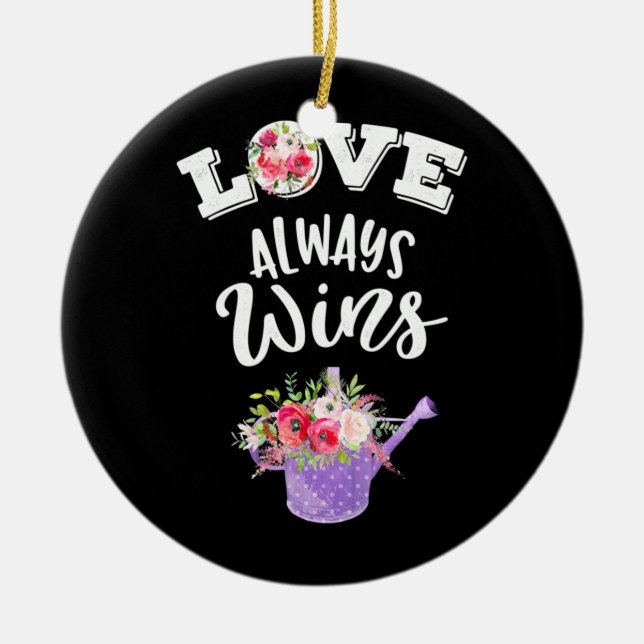 Love Always Win Ceramic Tree Decoration (Front)