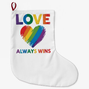 Love Always Win LGBT Large Christmas Stocking