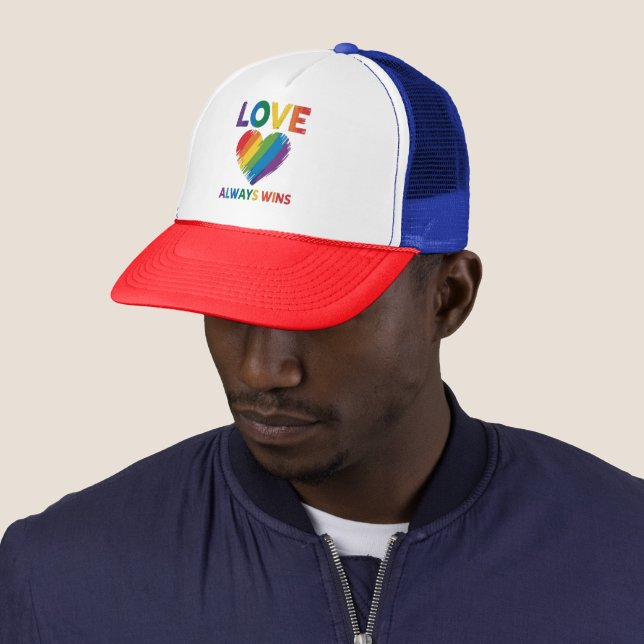 Love Always Win LGBT Trucker Hat (In Situ)