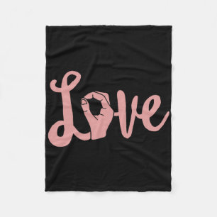 Love Always Wins Asl Teacher Deaf Awareness Fleece Blanket