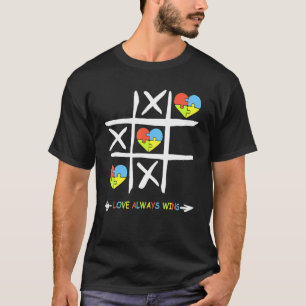 Love Always Wins, Autism Awareness Puzzle April Au T-Shirt