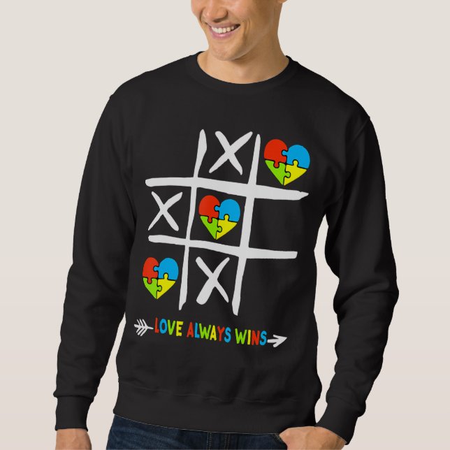 Love Always Wins Autism Awareness Sweatshirt (Front)