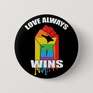 Love Always Wins Gay LGBT 6 Cm Round Badge
