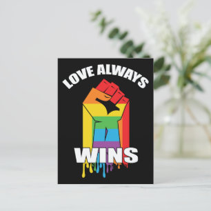 Love Always Wins Gay LGBT Postcard