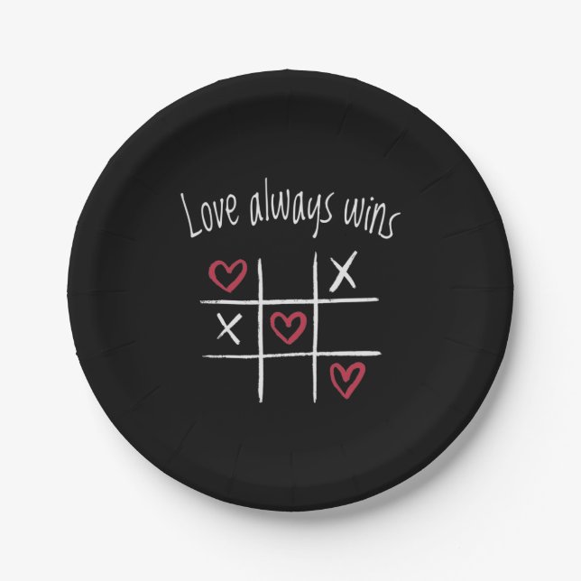 Love always wins paper plate (Front)