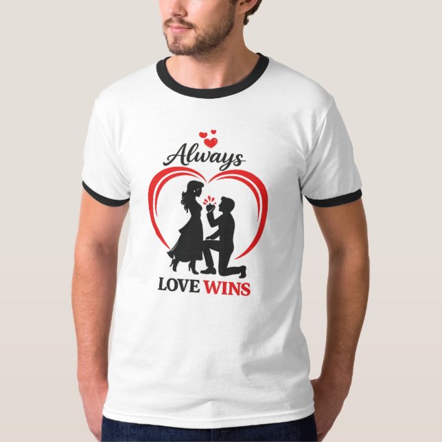 Love Always Wins Retro Ringer T Shirt (Front)