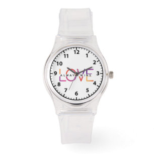 LOVE ALWAYS WINS SPORTY PINK WATCH