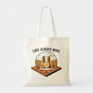 Love Always Wins: Vintage Chess King and Queen Tote Bag