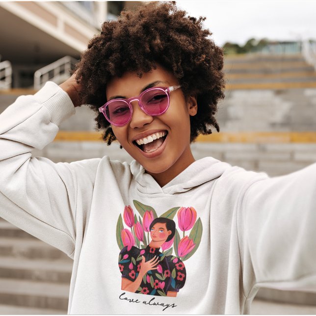 Love always woman heart illustration Valentine Hoodie (Creator Uploaded)