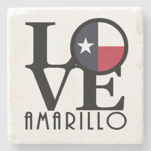LOVE Amarillo Texas Stone Coaster