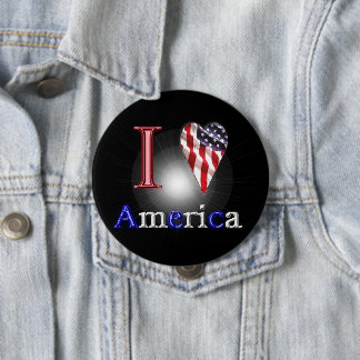 Love America 10 Cm Round Badge