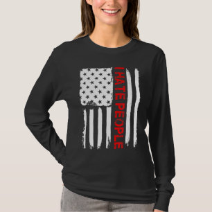 Love America I Hate People Funny USA Flag Gift T-Shirt