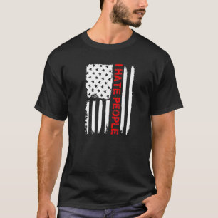 Love America I Hate People Usa Flag Tee