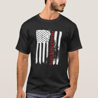 Love America I Really Hate Cats Funny USA Flag Gif T-Shirt