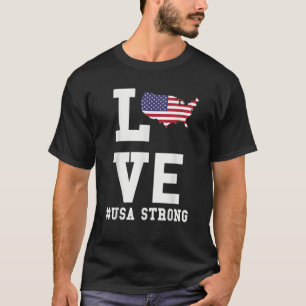 Love America Map Patriotic USA Graphic designs T-Shirt