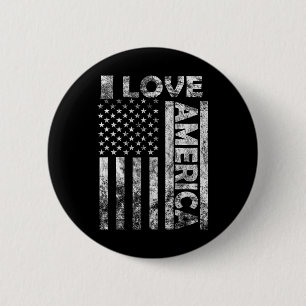 Love America Shirt Usa Flag 4th July Independence  6 Cm Round Badge