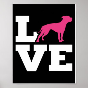 LOVE American Bulldog Gift   Dog Lovers Gift Poster