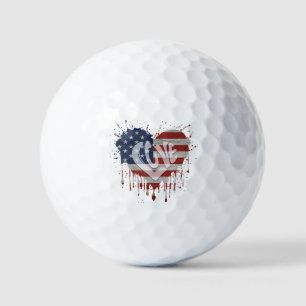 Love American Flag Golf Balls